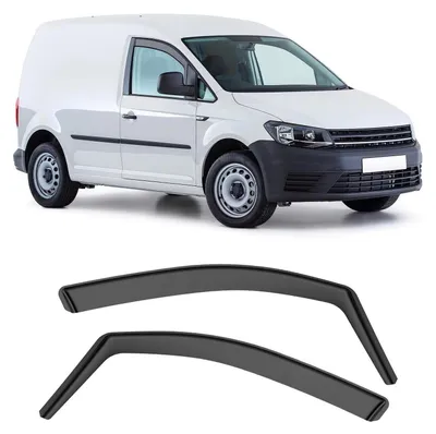 Productafbeelding van Winddeflectoren voor VW Caddy, modeljaren 2005-2018, voor, zwart, 2 stuks
