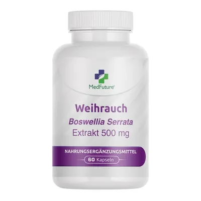 Produktbild von Weihrauch Kapseln - Boswellia Serrata Kapseln Hochdosiert 500 mg - 60% Boswellia Acids - Natürliche Unterstützung für Gelenke und Entzündungen