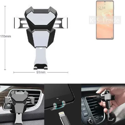 Produktbild von K-S-Trade Lüftungshalterung kompatibel mit Sharp Aquos Sense6 kompakte Handy-Halterung Lüftungsschlitz Lüftungsgitter Autohalterung KFZ