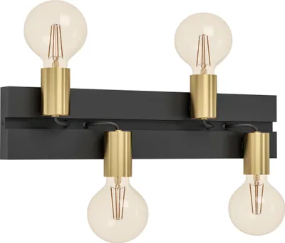 Produktbild von EGLO Deckenstrahler Macchione, 4-flammige Spot Deckenlampe, minimalistische Deckenleuchte aus Metall in Schwarz, Deckenspot mit E27 Fassung
