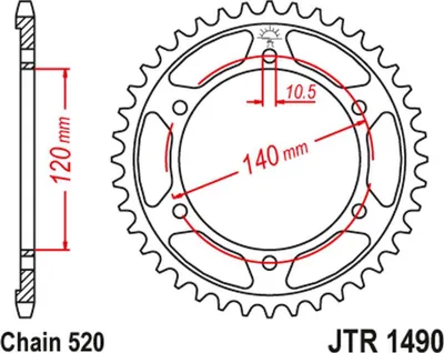 Obrázek produktu pro Zębatka JT 42T 520 JTR1490.42