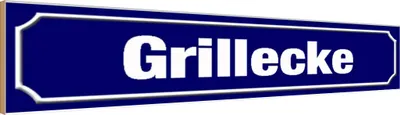 Produktbild von vianmo Holzschild 10x46 cm Grillecke Grillen Essen Trinken