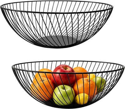 Imagen del producto de Juego de dos fruteros metálicos, de 25 x 10 x 10 cm, color , para la cocina