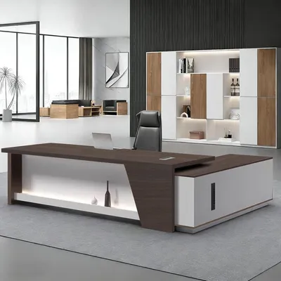 Produktbild von L-förmiger Schreibtisch mit Stauraum 190x80x75cm Schwarz-Weiß