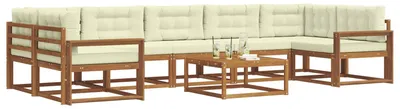Produktbild von vidaXL Outdoor-Sofagarnitur mit Kissen 8 pcs Natur und Creme