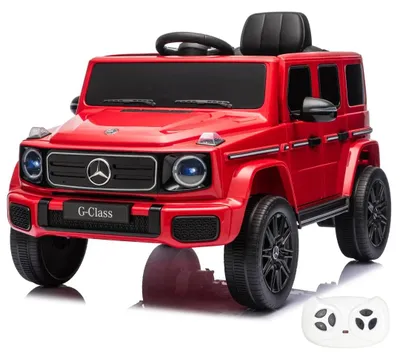 Immagine prodotto di Macchina elettrica per bambini Mercedes G-Klasse, 7.4 V, da 1 a 4 anni - Auto elettrica per bambini con licenza ufficiale, alimentata a batteria, con telecomando, ammortizzatori e cintura di sicurezza – Auto elettrica per bambini con porte funzionanti e lettore MP3 – Colore: rosso