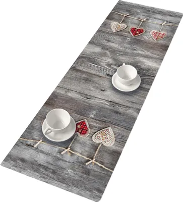 Produktbild von BERTONI Filz Tischläufer, Tischdecke mit Muster Bank Tischdekoration HEARTS 115x40 cm