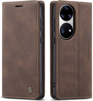 Obrázek produktu pro Huawei P50 Pro Pouzdro, RetroPolyuretanKožené Pouzdro s Funkcí Stojánku pro Huawei P50 Pro Káva