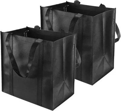 Image de Ibenzoa® Grand sac de courses pliable en polyester – résistant, imperméable, résistant aux UV, avec des poignées renforcées et un crochet intérieur, se range facilement