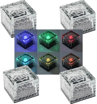 Produktbild von Solar Dekosteine IP65 4er Set mit Dämmerungssensor RGB