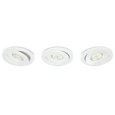 Produktbild von Philips myLiving Einbauspot 591833116, Einbaustrahler, Nicht austauschbare(s) Leuchtmittel, 3 Glühbirne(n), LED, 13,5 W, Weiß