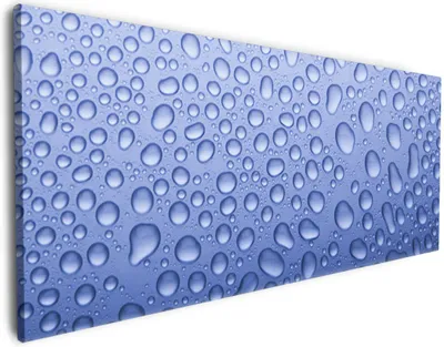 Produktbild von Wallario Premium Leinwandbild Wassertropfen auf Glas in Größe 50 x 125 cm