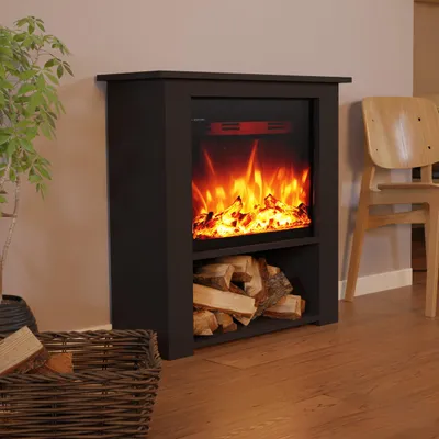 Produktbild von Glow Fire Elektrokamin 'Thebe' | LED Standkamin in schwarz mit Heizung (1500 W) | HxBxT: 85x86x30 cm