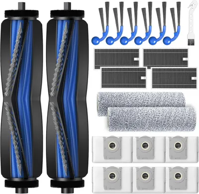 Produktbild von 21 Stück Zubehör Kompatibel mit ECOVACS DEEBOT T80 Omni Saugroboter, mit 2 Hauptbürste, 6 Staubbeutel, 2 Roller Wischwalze, 4 Filter, 6 Seitenbürsten, 1 Reinigungswerkzeug, T80 Omni Zubehörset