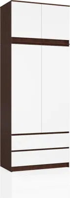 Image de Armoire avec extension 90 cm LOTA - wengé / blanc