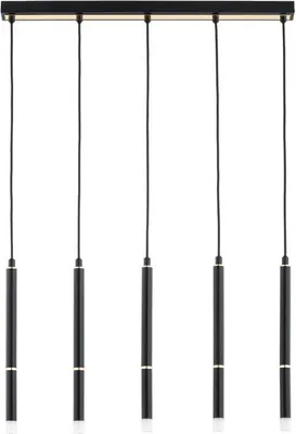 Immagine prodotto di Lampada a sospensione moderna allungata con 5 tubi neri DERANY 5xG9 10W ALF63230 Alfa