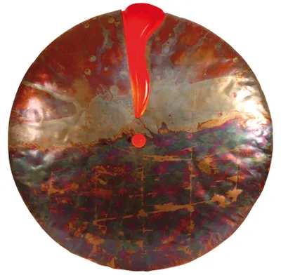 Produktbild von Dekoartikel-Bild im Vintage Style aus Metall, multicolor, 90 x 90 x 3 cm, E14