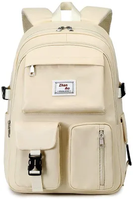 Produktbild von Wasserdichte Polyester-Schultasche 15,6 Zoll Laptopfach Weiß