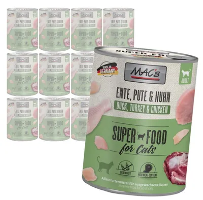 Produktbild von MAC's 12x800g getreidefreies Nassfutter für Katzen, Ente, Pute, Huhn