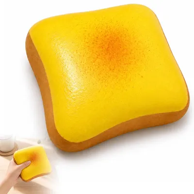 Produktbild von Brot Squishy Toast Kissen,Slow Rising Anti Stress Spielzeug aus PU,weiches Knetspielzeug mit Milchduft,sensorisches Spielzeug für Kinder & Erwachsene
