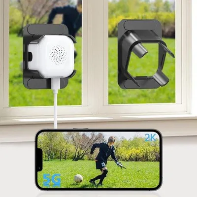Productafbeelding van Raamcamera met Wi-Fi en livebeeld - raamcamera met nachtzicht en bewegingsdetectie - binnen beveiligingscamera met 2,4 GHz en 5 GHz Wi-Fi | 24/7 opname en eenvoudige installatie