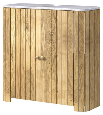Produktbild von home24 Massiver Waschbeckenunterschrank - Akazie massiv / Marmor