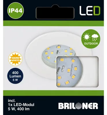 Produktbild von Briloner LED Einbauleuchte Weiß Rund 5W 400lm 3000K IP44 7234-016