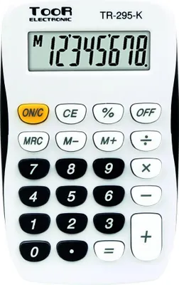 Image de Calculatrice de poche Toor noire à 8 chiffres Tr-295-K