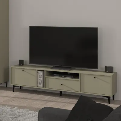 Produktbild von Masseno TV-Schrank TORINO 180 cm Fernsehschrank mit 1 Schubladen und 2 Türen TV-Lowboard für Wohnzimmer Modern 180x40,8x48,5 cm Hellgrün / Hellgrün