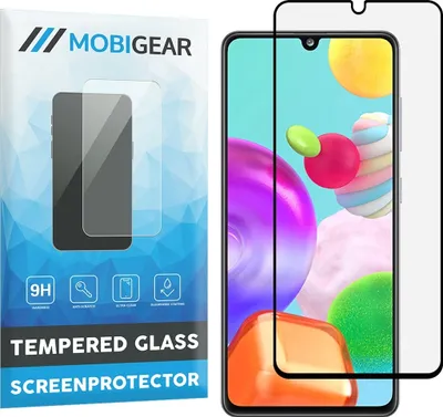 Produktbild von Mobigear Premium 9.98 Samsung Galaxy A41 Panzerglas Gehärtetes Glas Displayschutz - Hüllenfreundlich - Schwarz (3er Pack)