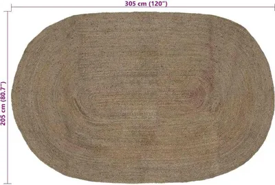 Zdjęcie produktu dla vidaXL Dywanik szary 205 x 305 cm z juty