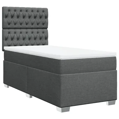 Produktbild von Boxspringbett mit Matratze Dunkelgrau 90x190 cm Stoff
