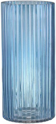 Image de Vase en verre bleu pour fleurs, 20 cm, style moderne