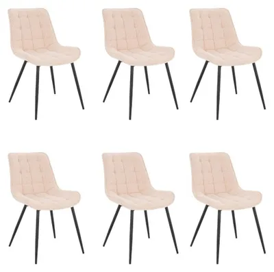 Produktbild von HOME DELUXE - Polsterstuhl IKALO 6er Set - Farbe: Creme - weiche Polsterung, bis 120 kg belastbar I Küchenstuhl Speisestühle Esszimmerstühle