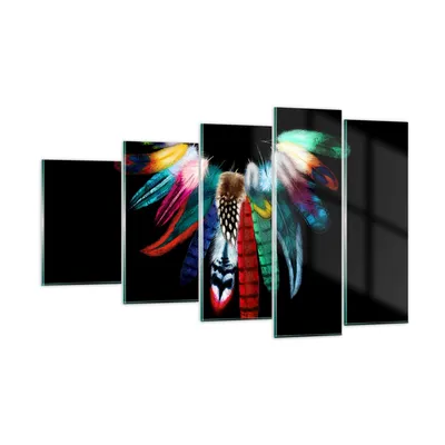 Produktbild von Bilder auf glas - Vogel Feder Farbe Komposition - 100x60cm - Glasbilder - Wandbilder - Kunstdruck - zum Aufhängen bereit - Wanddekoration aus Glas - Glas Bilder - Wandbild auf Glas - GEG100x60-2932