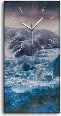 Produktbild von Dekor Leinwand Uhr Wandbilder Geräuschlos 30x60 Malerei Berge Schnee Kunst - weiße Hände