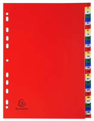 Produktbild von Exacompta 93E Register Polypropylen farbig 31 Fächer DIN A4 22,5x29,7cm