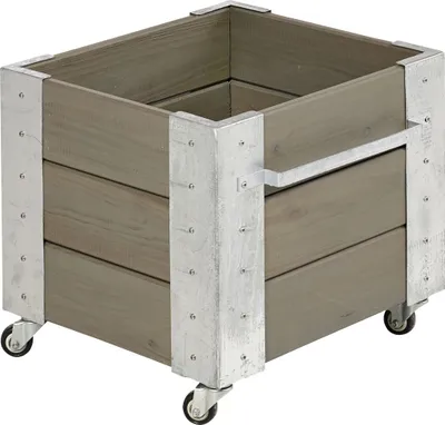 Produktbild von Plus Blumenkasten Cubic 47 x 50 x 47 cm graubraun mit Räder