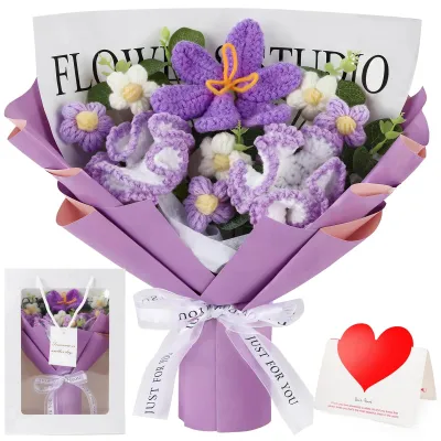 Image de Bouquet de fleurs crochetées pour la décoration