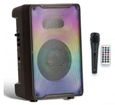 Immagine prodotto di GGV 8136 Altoparlante Bluetooth, retroilluminazione LED, microfono, telecomando, 10 W, nero