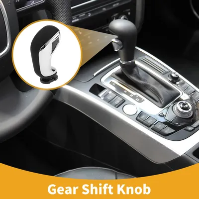 Image de Pommeau de levier de vitesse automatique - Pommeau de levier de vitesse de voiture - pour Peugeot 408 2010-2020 Plastique Simili Cuir Noir Argenté - 1 Pc