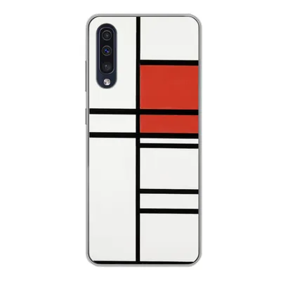 Produktbild von MuchoWow® Handyhülle Schutzhülle Hülle für Samsung Galaxy A50 Komposition mit Rot und Weiß - Piet Mondrian Silikon Softcase Handy Hülle - Mobiltelefonhülle