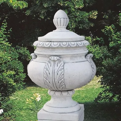 Zdjęcie produktu dla Casa Padrino Luksusowa barokowa dekoracja ogrodowa Amphora Grey H. 77 cm - Wyprodukowano we Włoszech