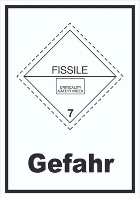 Produktbild von Schild spaltbare Stoffe Achtung Gefahr hochkant A5 (148x210mm)