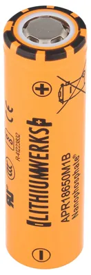 Obrázek produktu pro Lithium Werks APR18650M1B 1100mAh 3,2V - 3,3V LiFePo4 akumulátor, 64,95 x 18,2mm