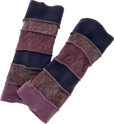Produktbild von Elfen Handstulpen, Boho Pulswärmer - Lila, Uni, Violett, Polyester, Handschuhe & Handstulpen