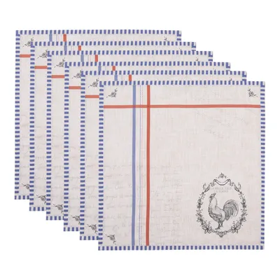 Produktbild von Clayre & Eef Servietten Baumwolle 6er Set 40x40 cm Beige Baumwolle Hahn