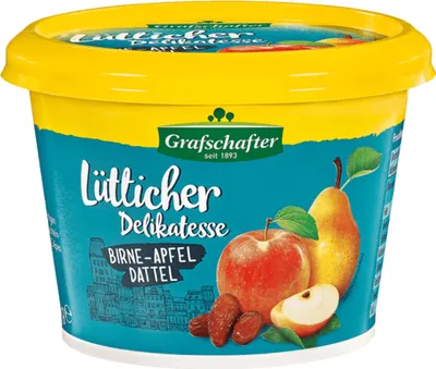 Produktbild von Grafschafter Lütticher Delikatesse fruchtige Birne Apfel Dattel 300g