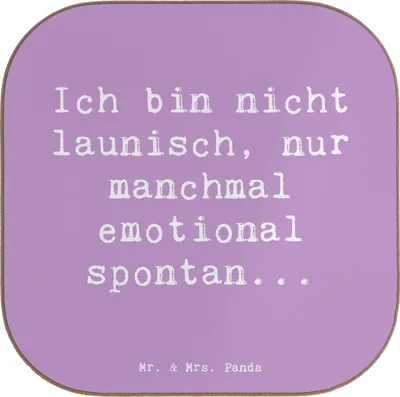 Produktbild von Mr. & Mrs. Panda Untersetzer für Gläser Spruch Emotionen ausdrücken - Lavendeltraum - Geschenk, Zuversicht, deutsche Sprüche, Freude, Glas, Tischuntersetzer, Trost