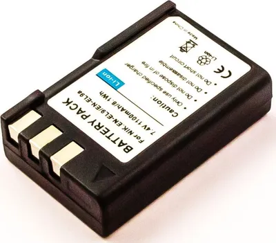 Produktbild von Akku für Nikon D5000 Li-Ion 7,4 Volt 900 mAh schwarz.